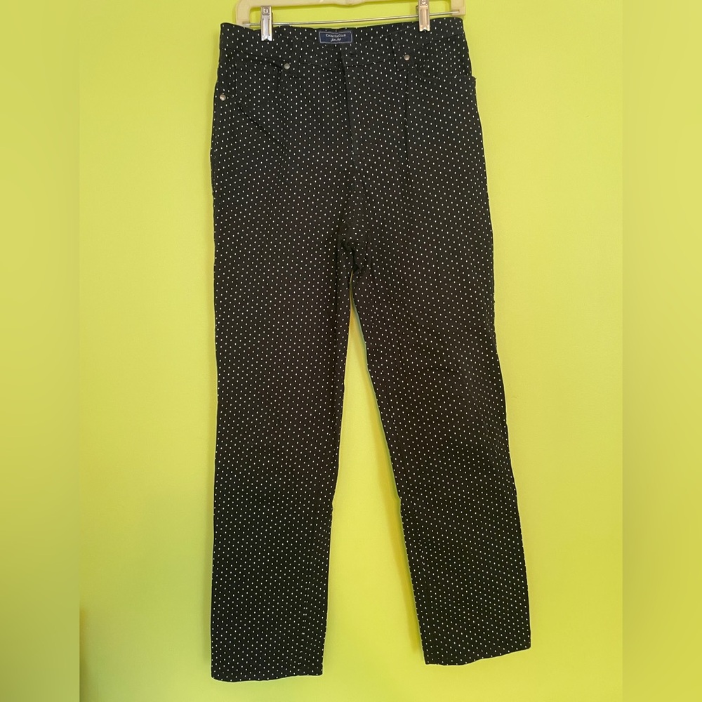 Charter Club Black Pants w/ White Polkadots